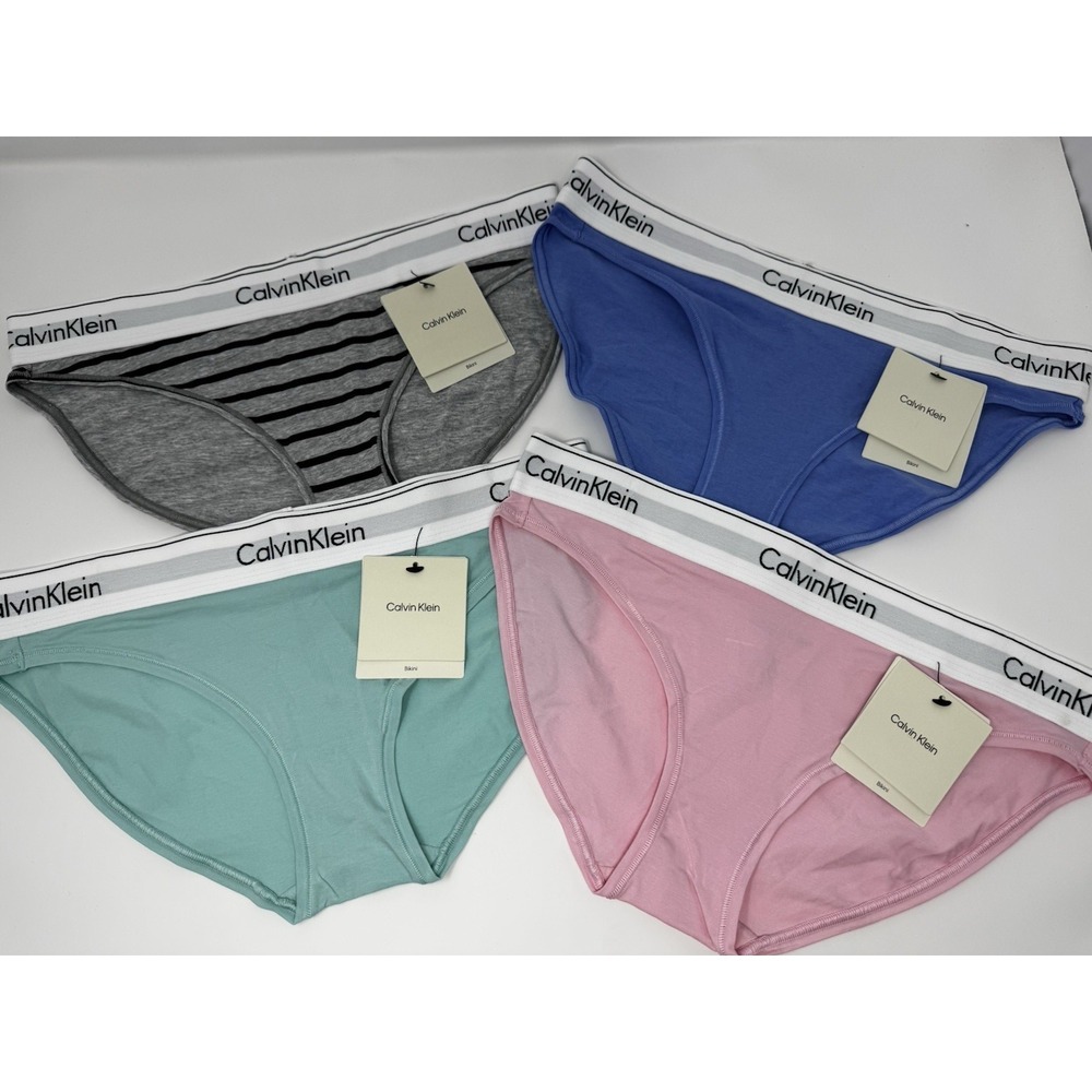 Calvin‎ Klein Bikini Panties 4 Pairs Women's Cotton Modal F3787 Size Medium NEW